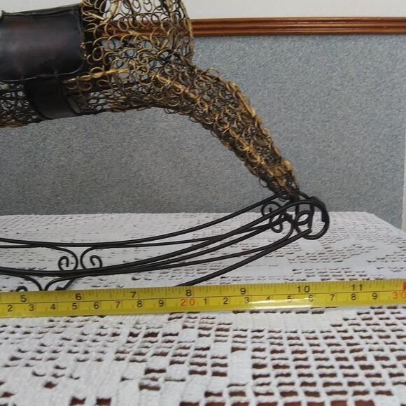 Curly Metal Wire Rocking Reindeer Christmas Winter Holiday Decor Jingle Bells - Picture 8 of 10